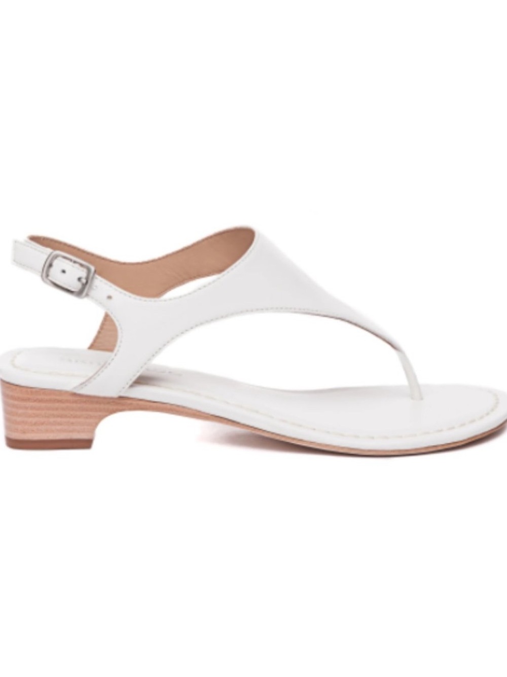 Bernardo Womens Off White Leather Gala Sandal Stacked Heel Size 8.5 Minimalist - Picture 2 of 13